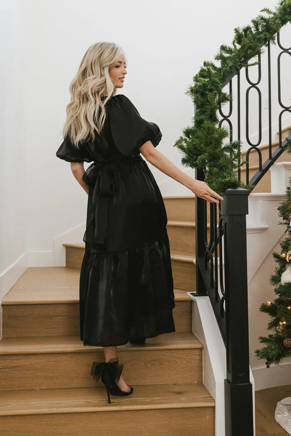 Samara Puff Sleeve Dress in Black - FINAL SALE