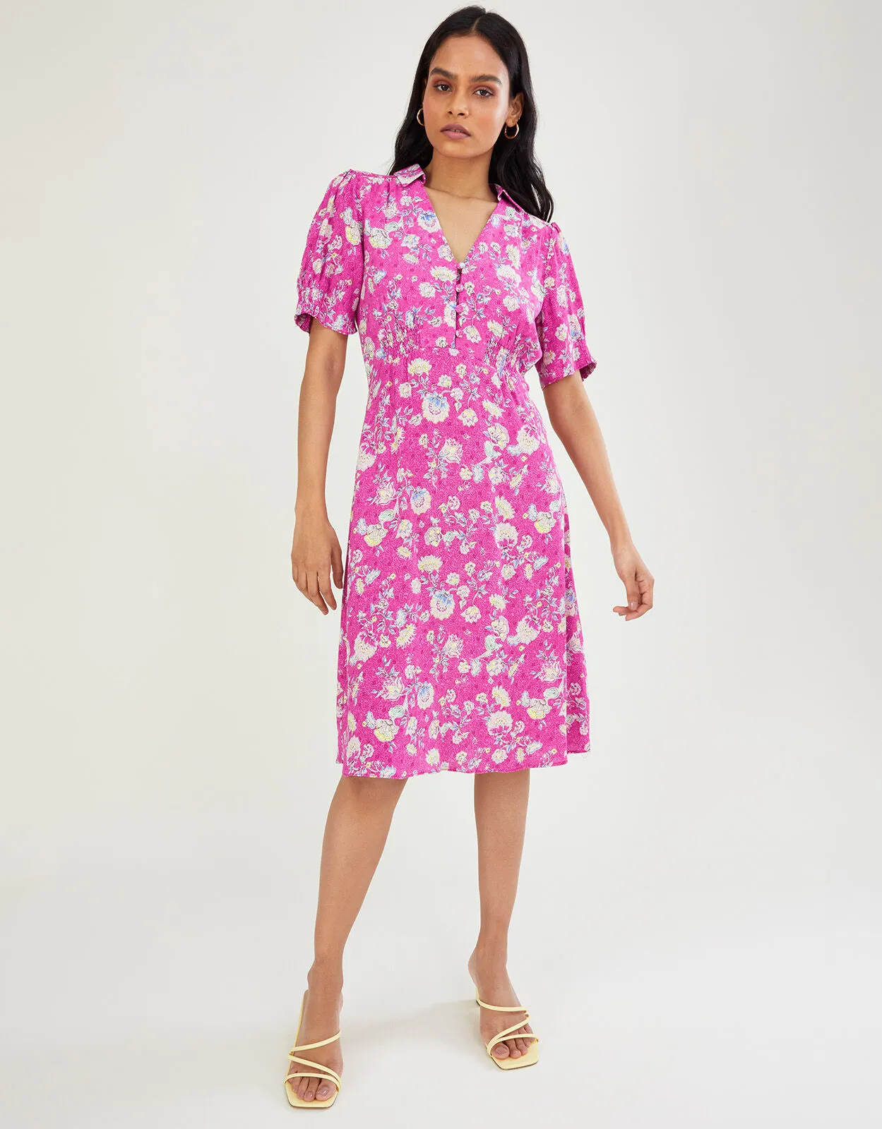 Sawyer Print Short Shirt Dress Pink