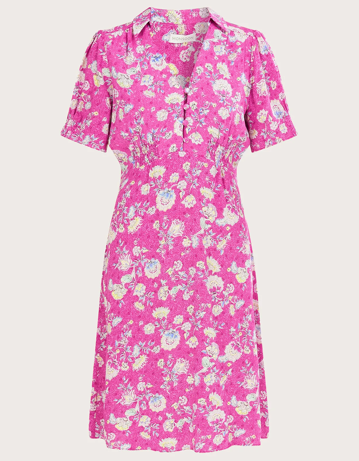 Sawyer Print Short Shirt Dress Pink