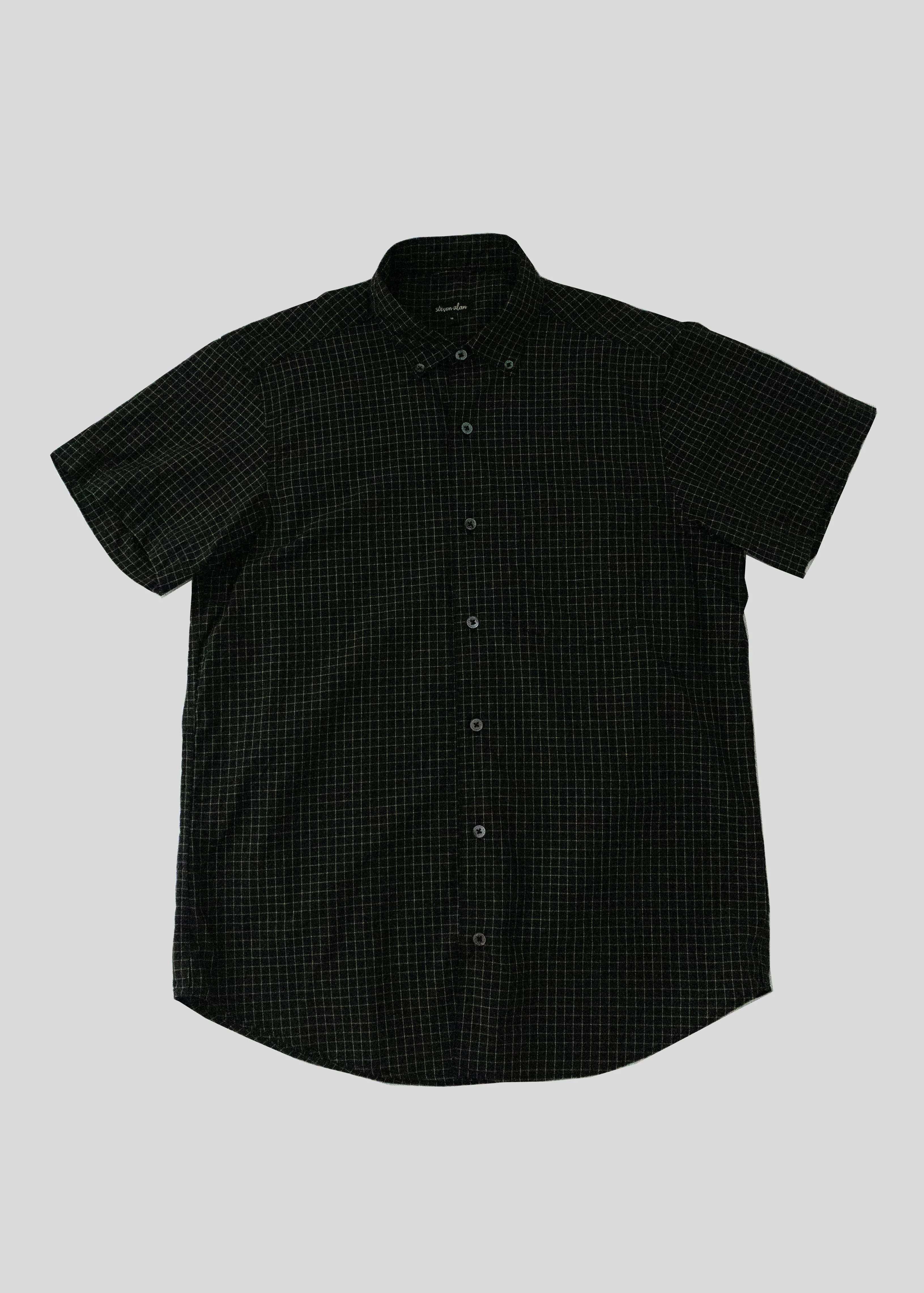 Short sleeve Single Needle Shirt, Canary Windowpane