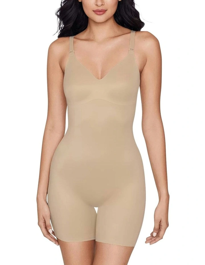 Show Stopper Backless Shapewear Full Body Romper in Warm Beige