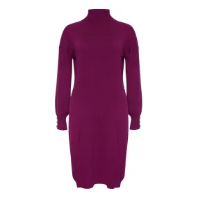 SOSANDAR Roll Neck Sweater Dress - Purple