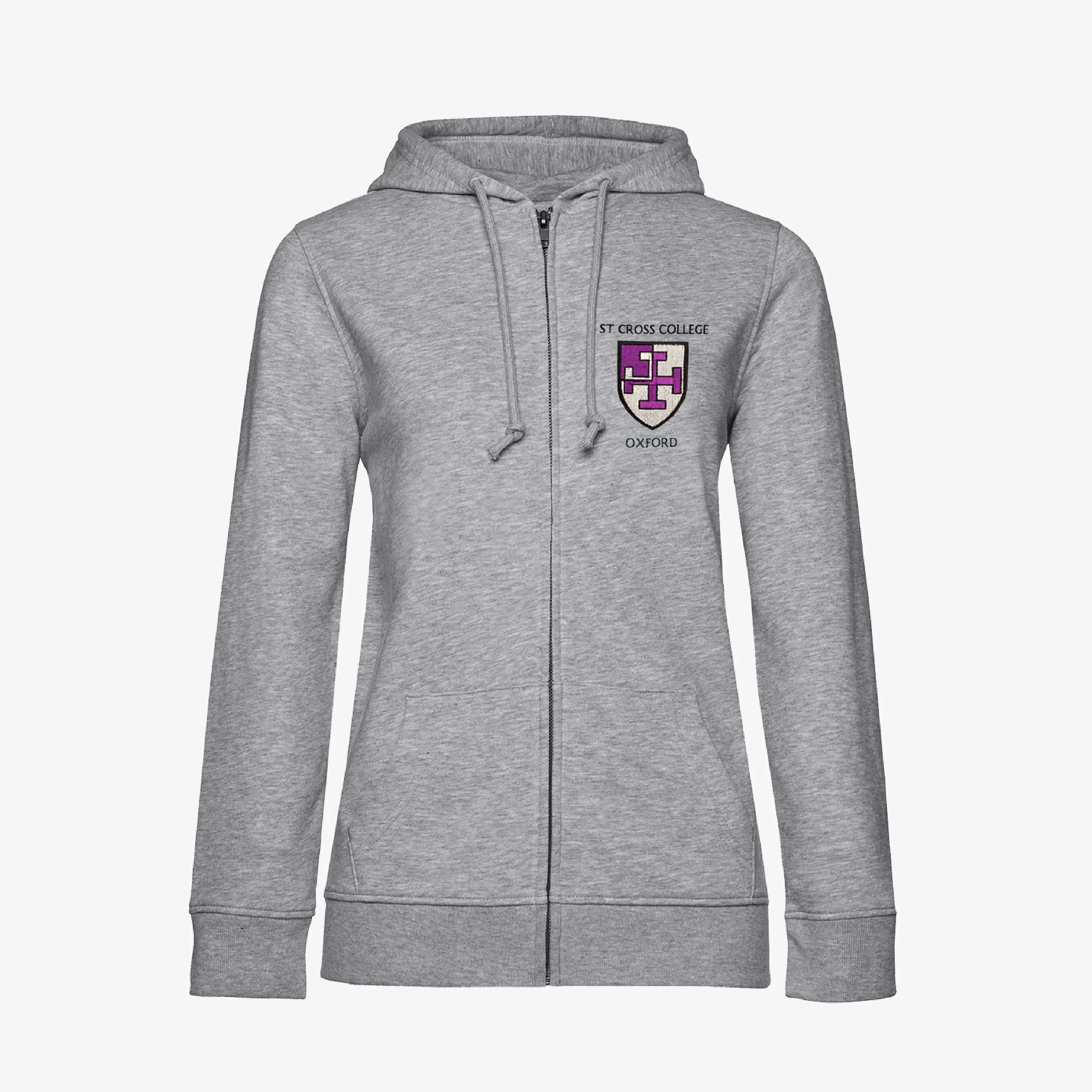 St Cross College Ladies Organic Embroidered Zip Hoodie