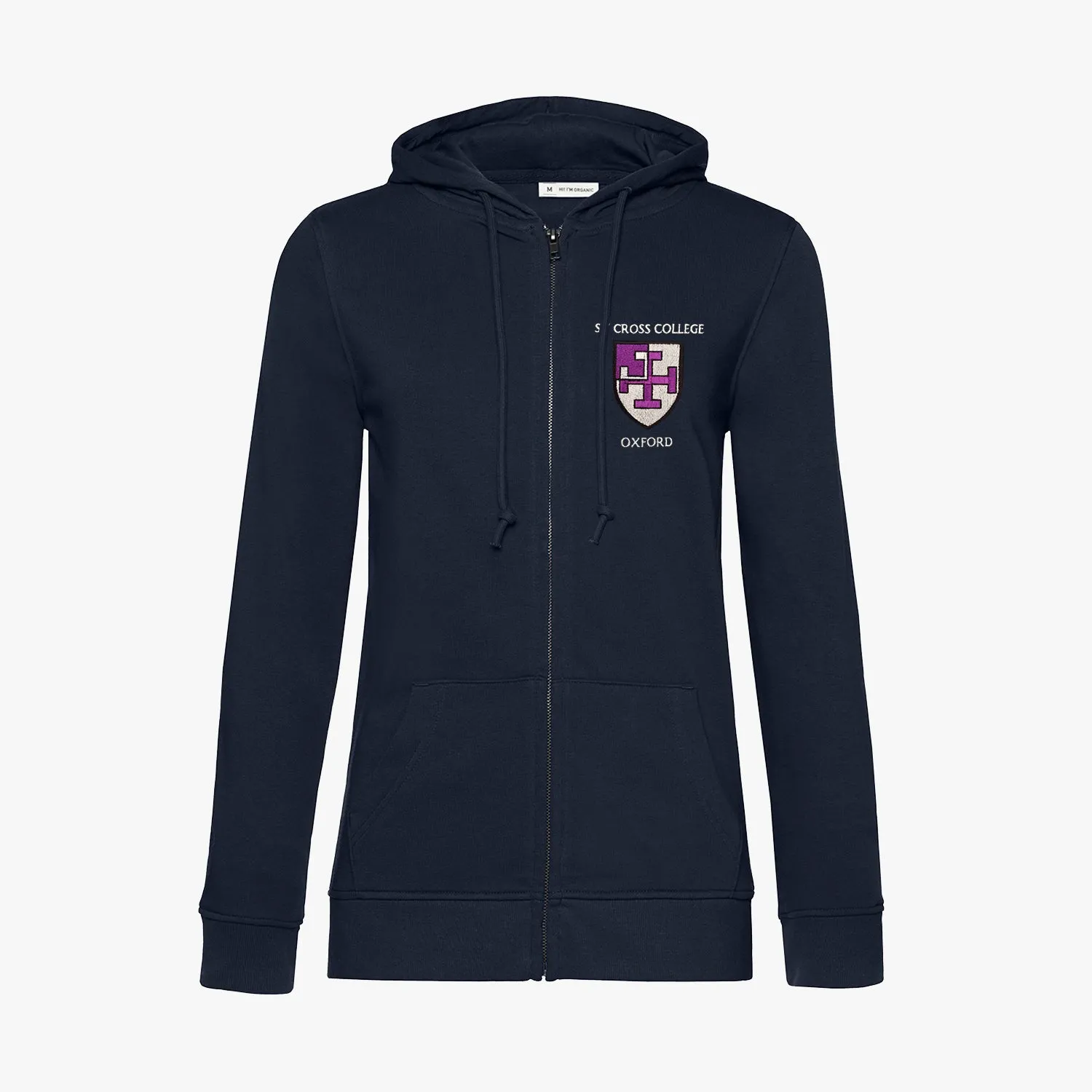 St Cross College Ladies Organic Embroidered Zip Hoodie