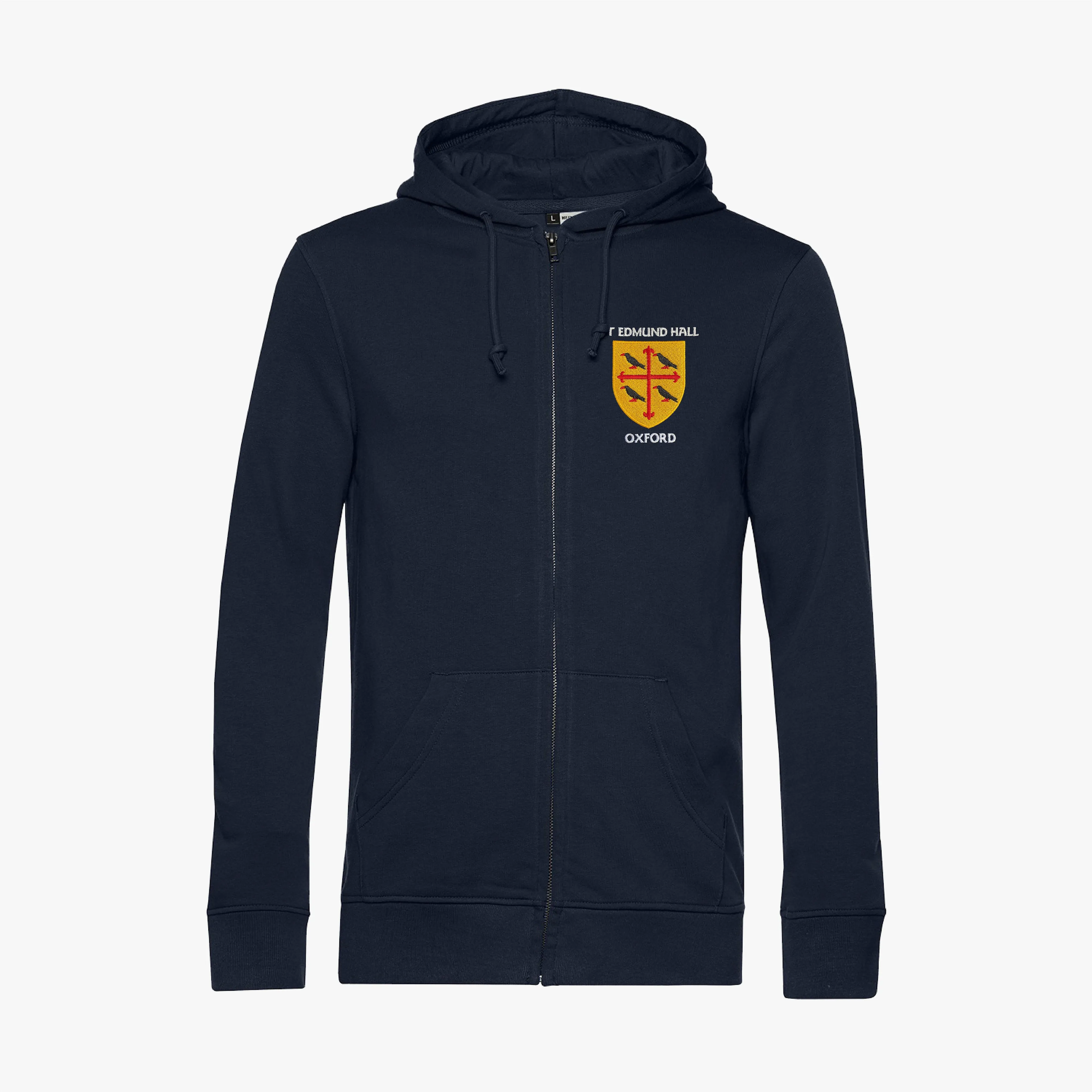 St Edmund Hall Men's Organic Embroidered Zip Hoodie