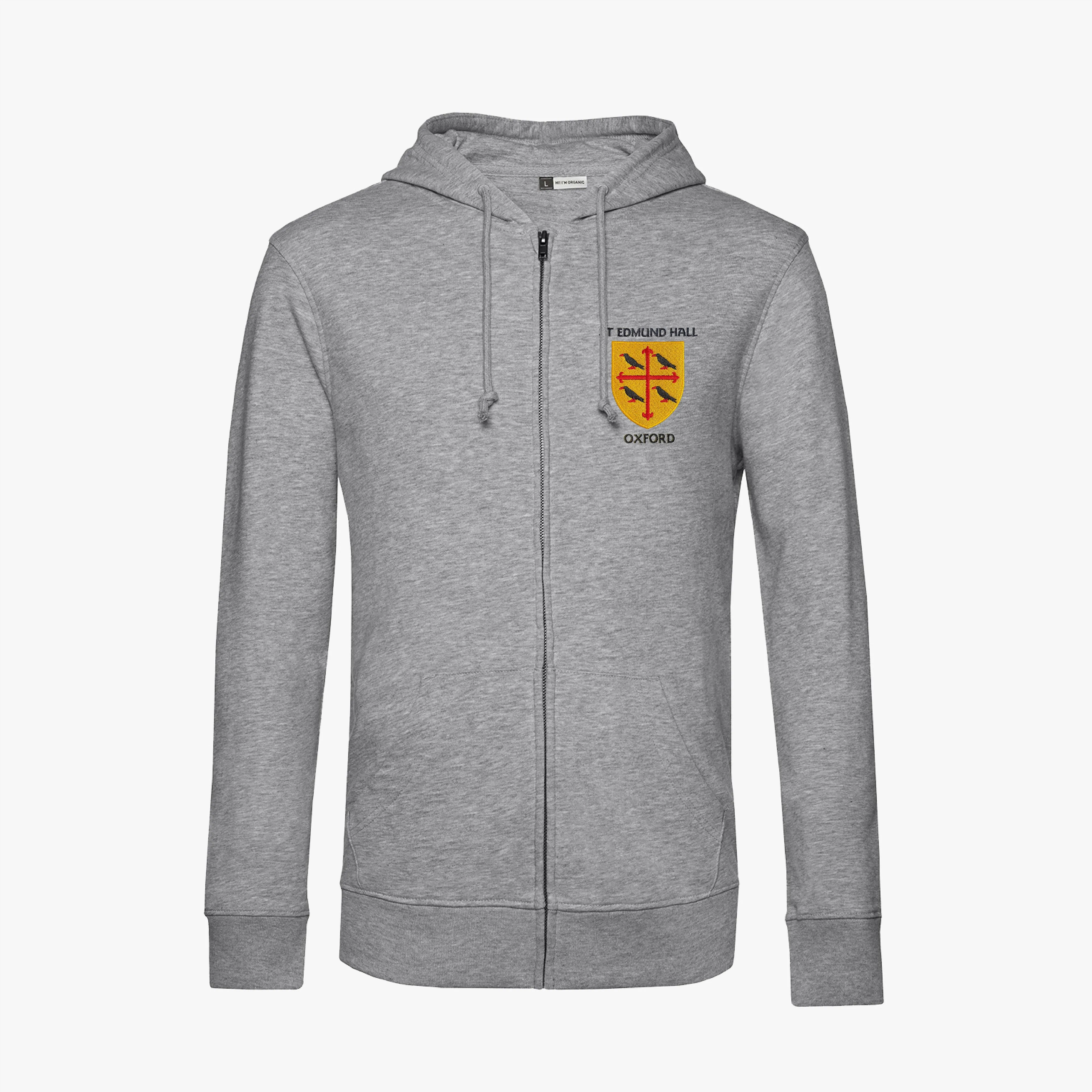 St Edmund Hall Men's Organic Embroidered Zip Hoodie