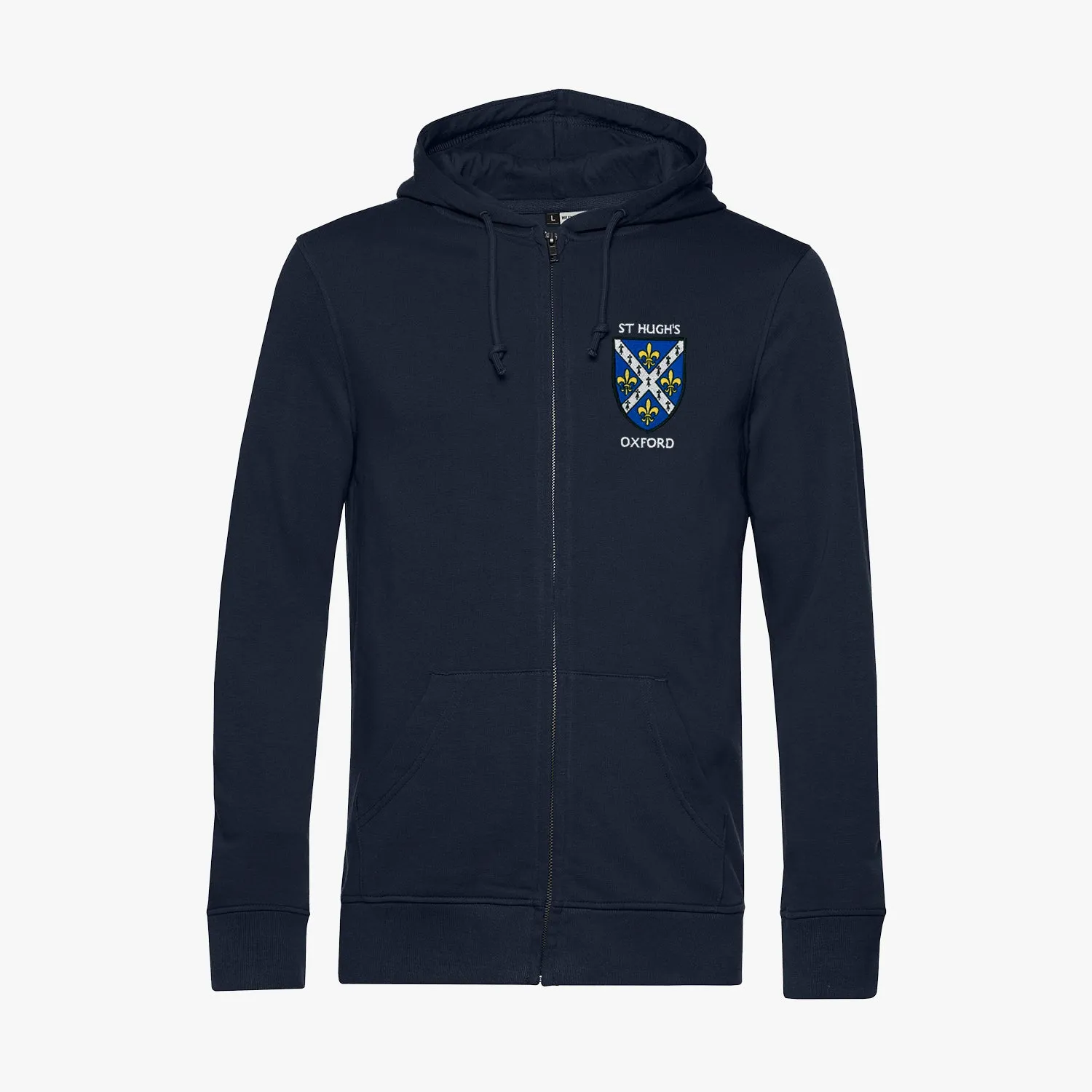 St Hugh's College Men's Organic Embroidered Zip Hoodie