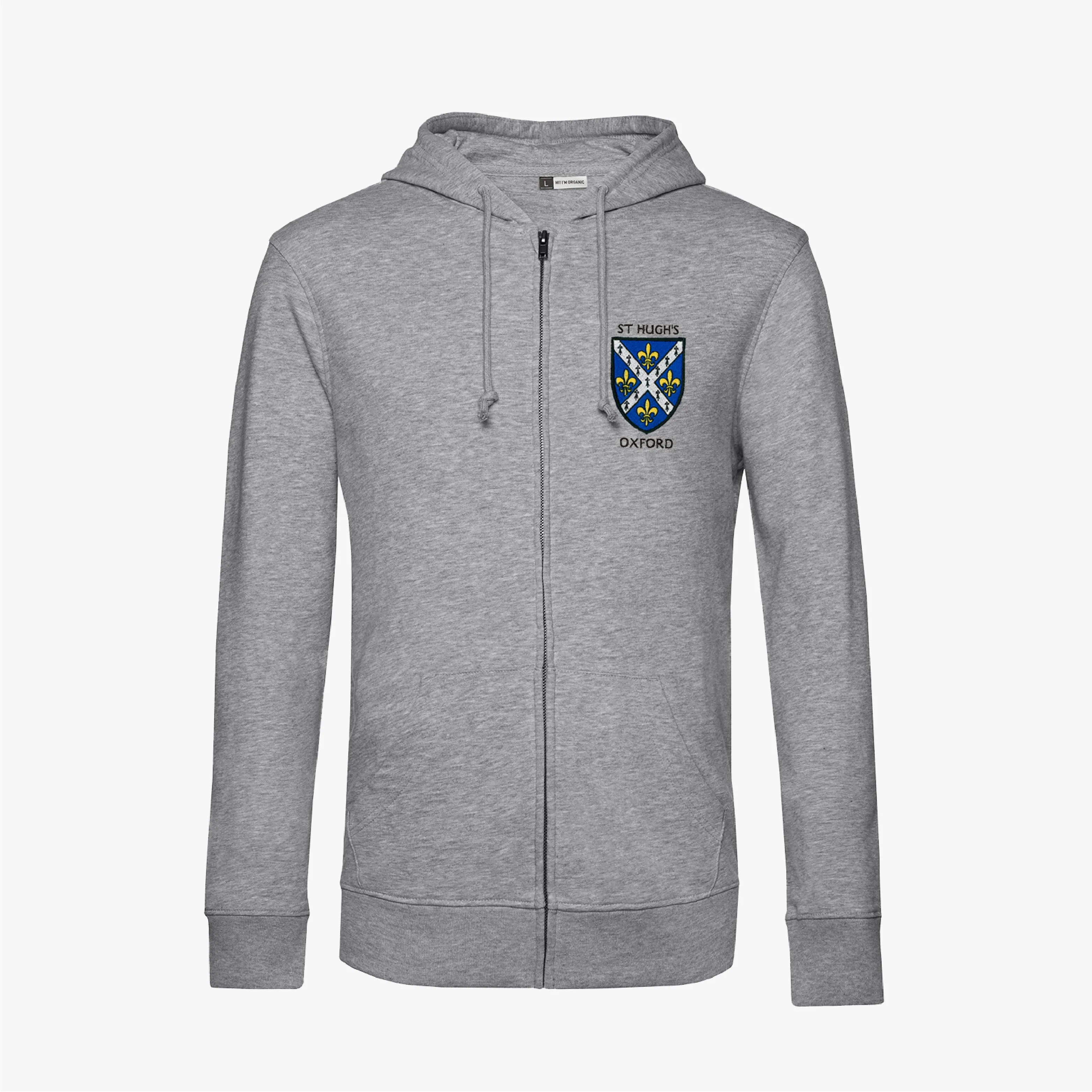 St Hugh's College Men's Organic Embroidered Zip Hoodie