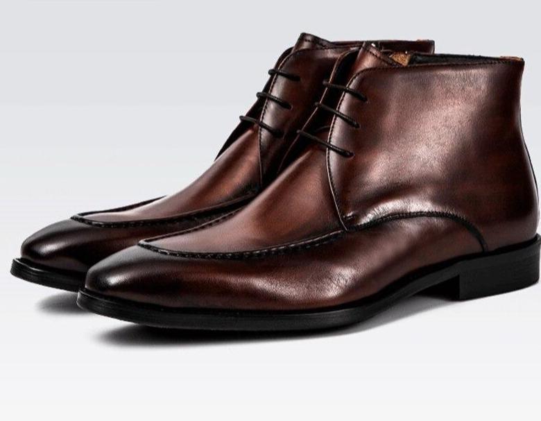 Stitched Leather Chelsea Boots For Men