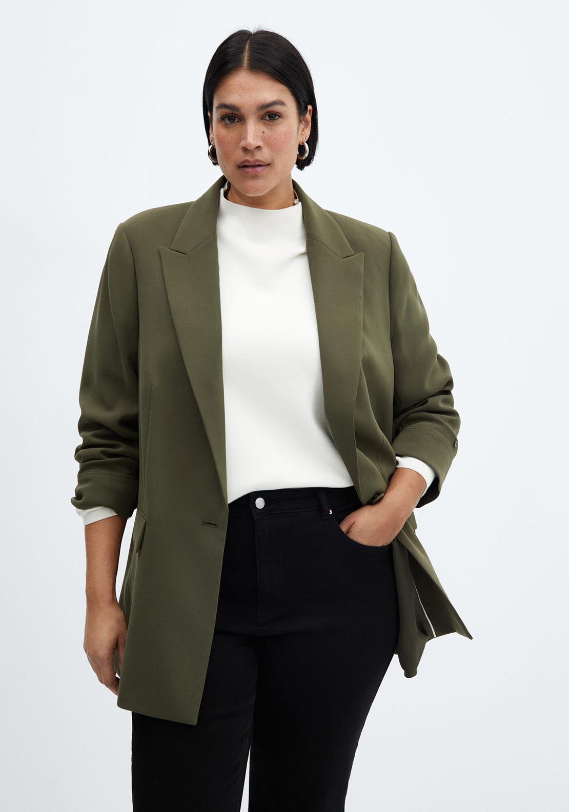 Structured lapels blazer - Khaki