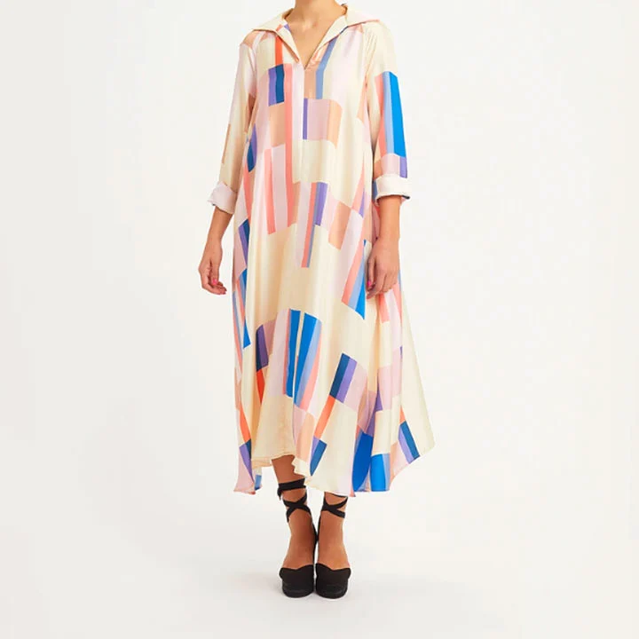 Swaying Spectrum Boat Neck Maxi Dress KAF0053