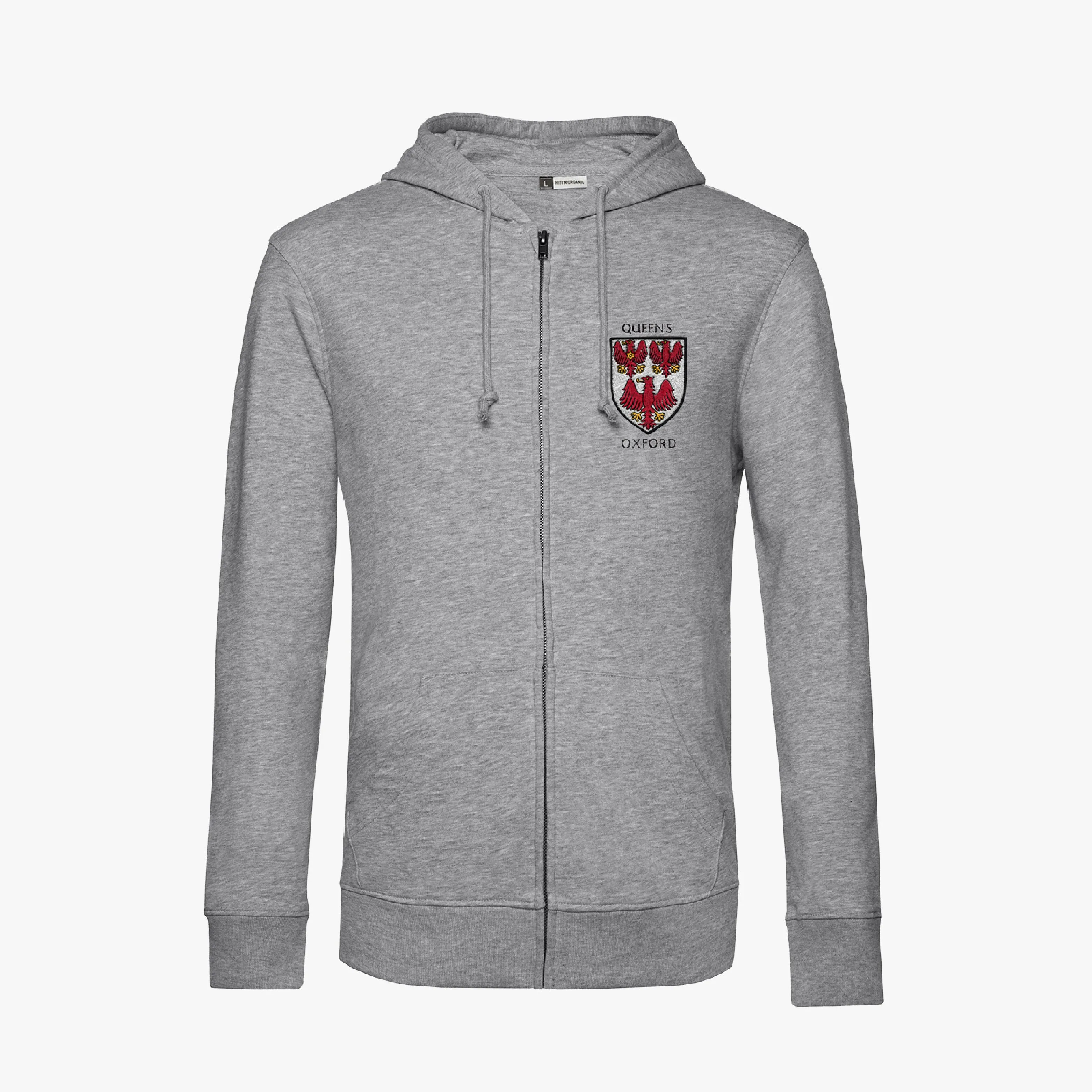 The Queen's College Men's Organic Embroidered Zip Hoodie