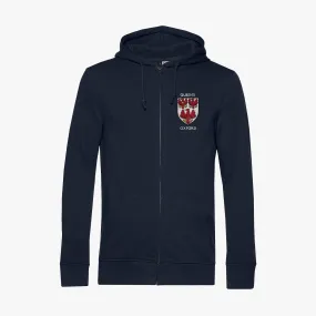 The Queen's College Men's Organic Embroidered Zip Hoodie