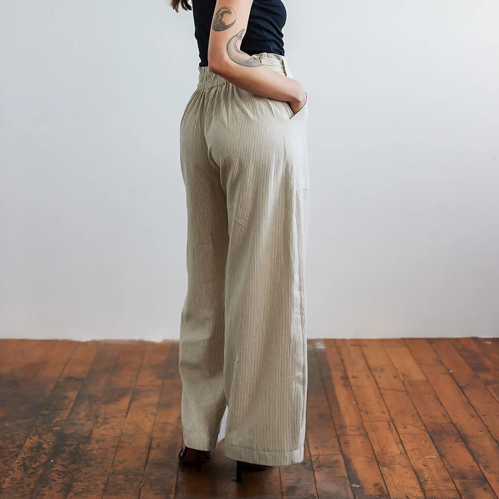 The Wide Leg Pant - Pinstripe