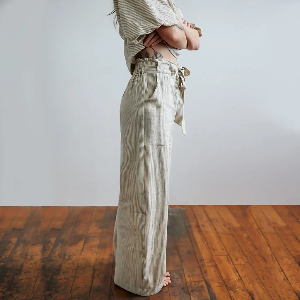 The Wide Leg Pant - Pinstripe