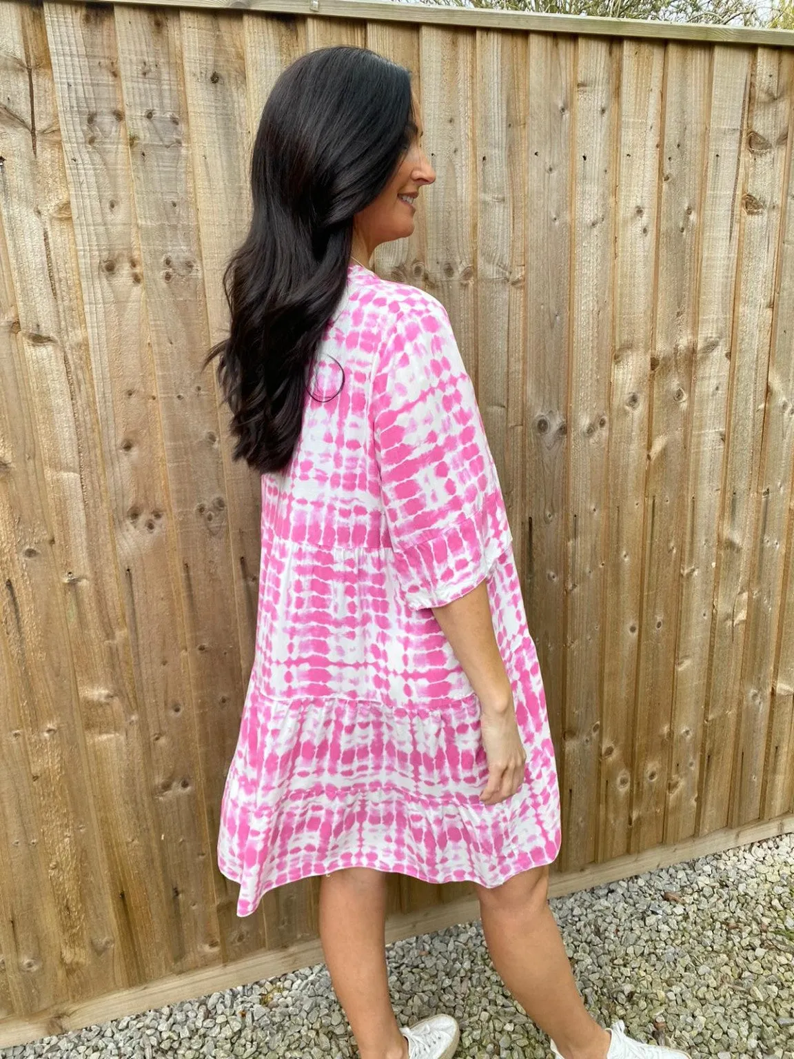 Tie Dye Frill Sleeve Dress Jasmine