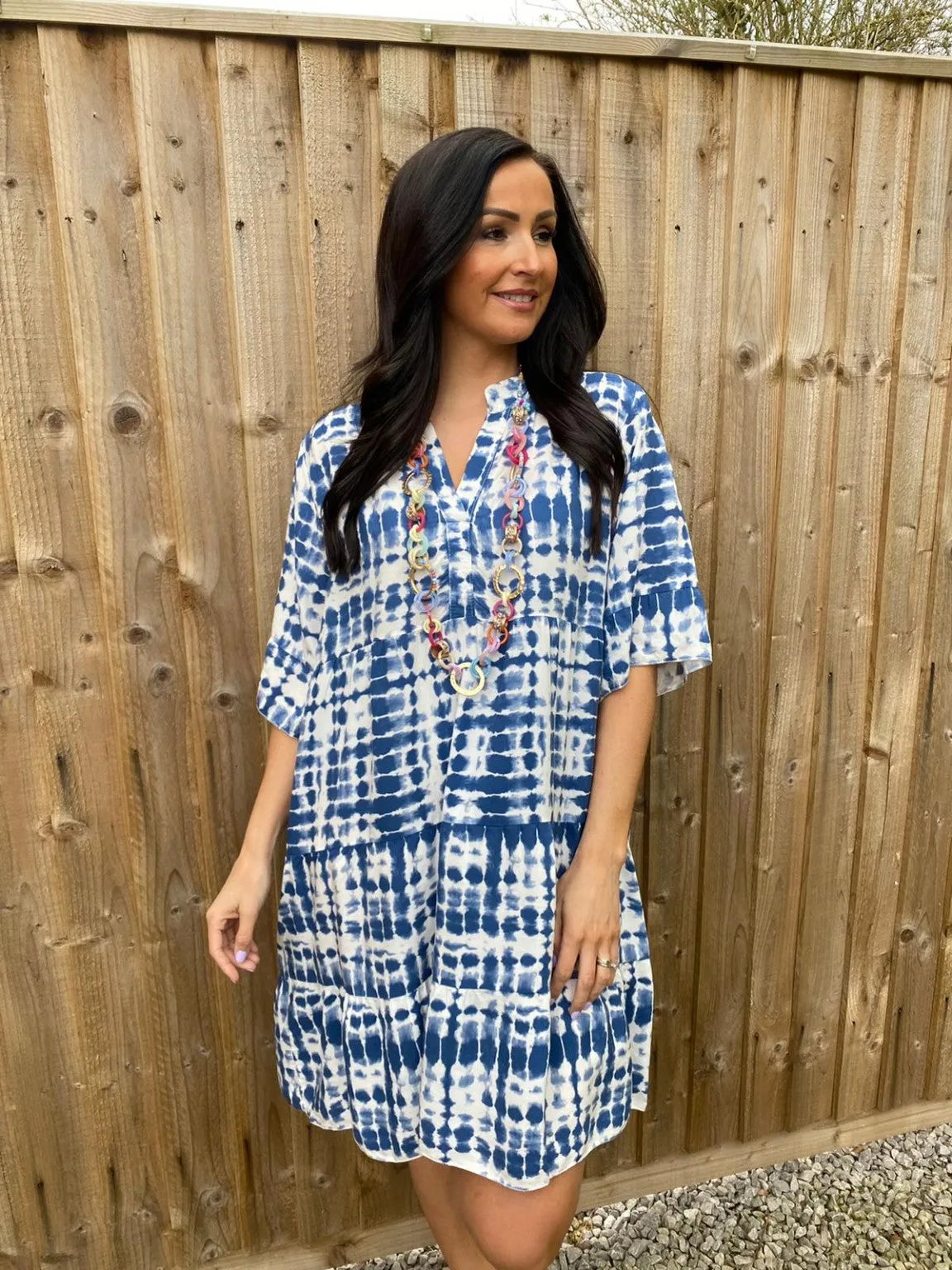 Tie Dye Frill Sleeve Dress Jasmine