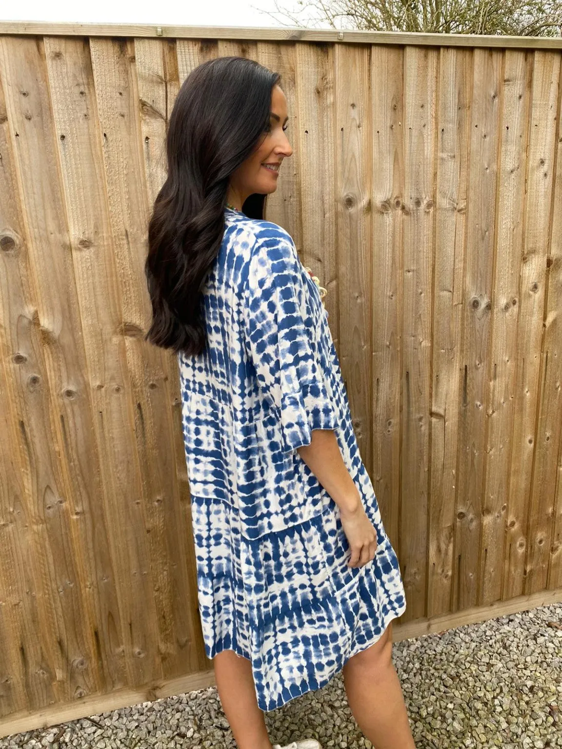 Tie Dye Frill Sleeve Dress Jasmine