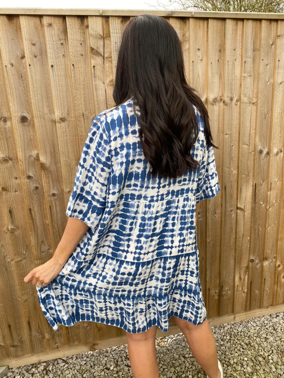 Tie Dye Frill Sleeve Dress Jasmine