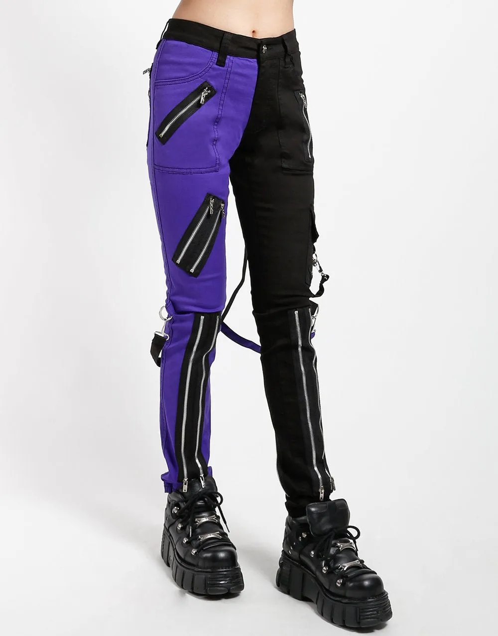 Tripp Split Leg Bondage Purple/Black Pant