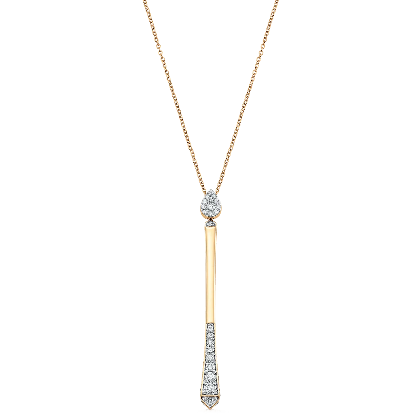 Unity Pear Illusion Lariat Necklace