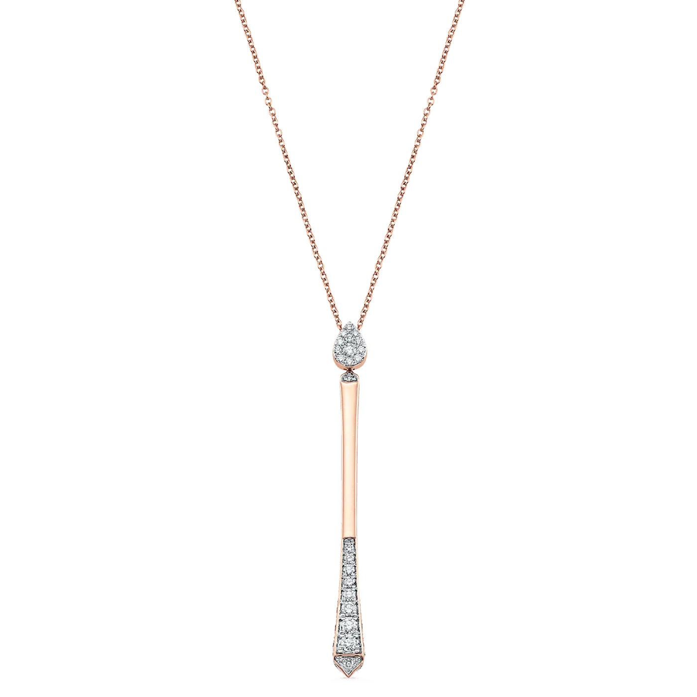 Unity Pear Illusion Lariat Necklace