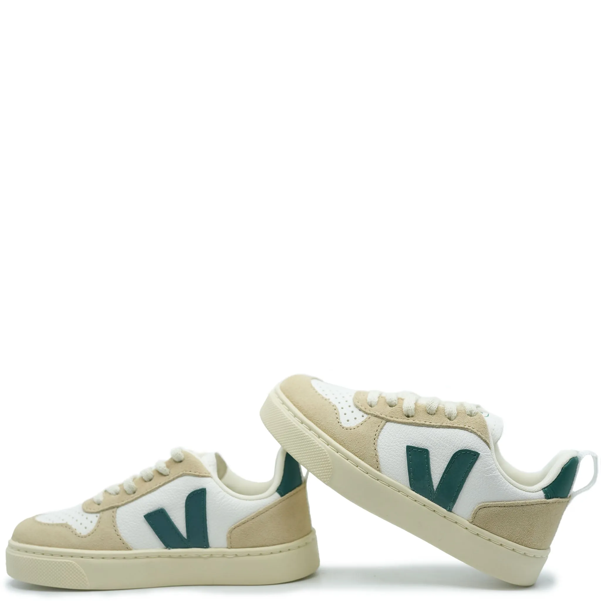 Veja White and Green Brittany Sneaker