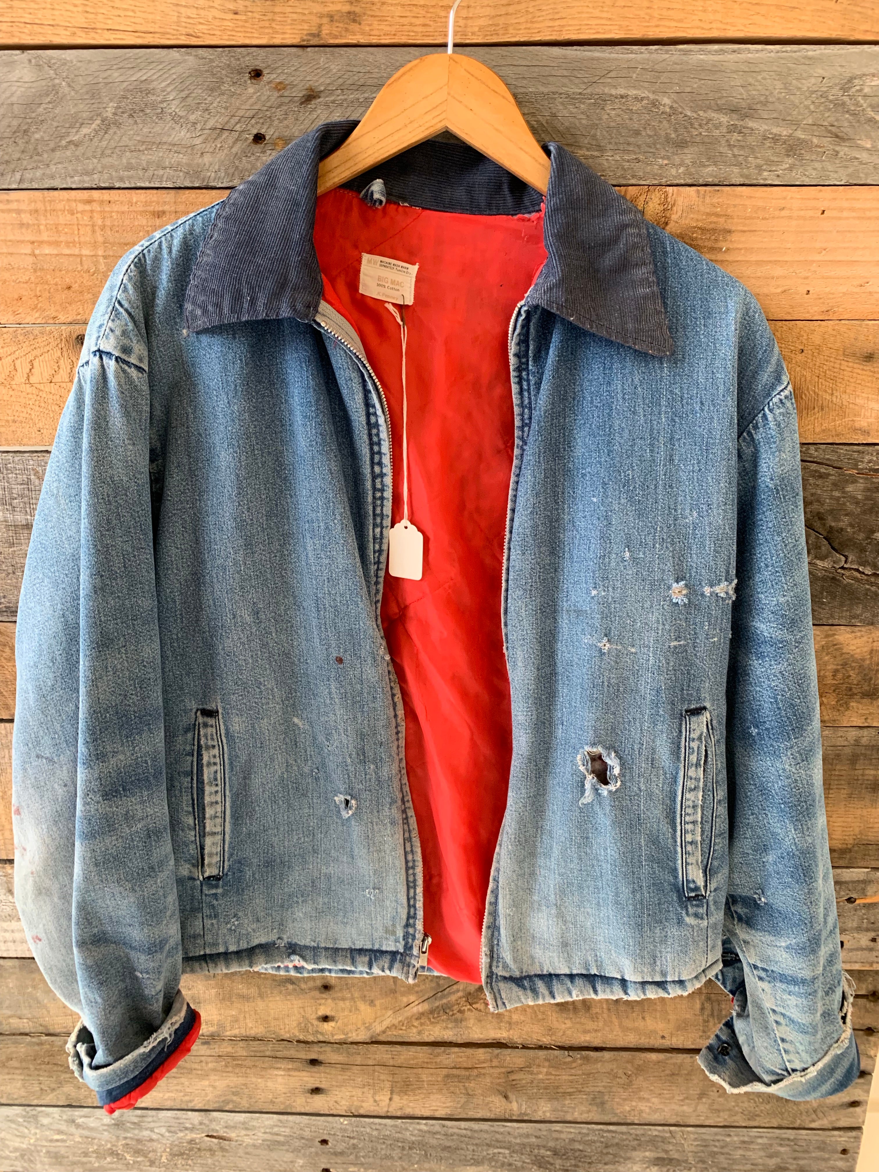 Vintage Big Mac Red Lined Denim Jacket