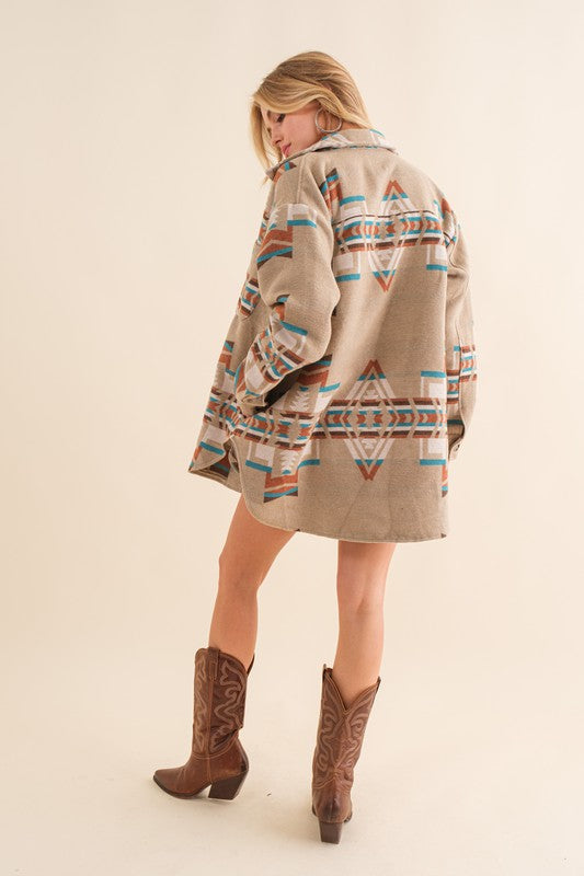 Western Aztec Shirt Jacket