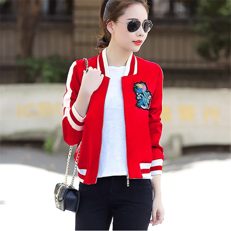 Women New Baseball Stand Collar Fleece Jacket With Pockets Zipper Coat Hoodies Embroidery Sweatshirts 71718 GS