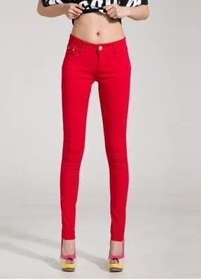 Women Skinny Jeans, Red