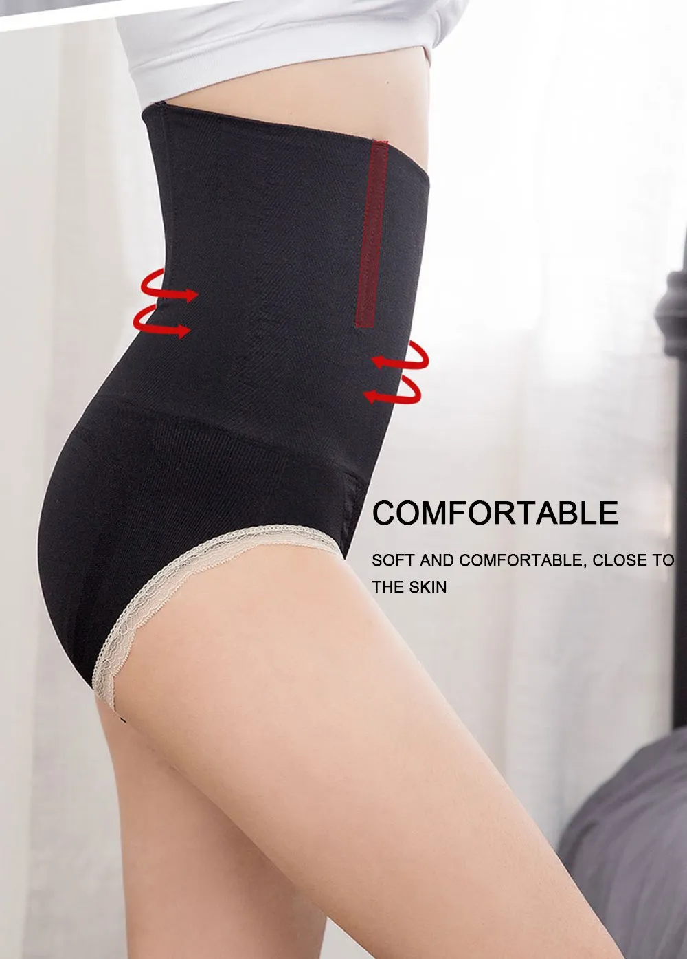 Women's High Waist Belly Control Slimming Trainer Body Shaper Pants