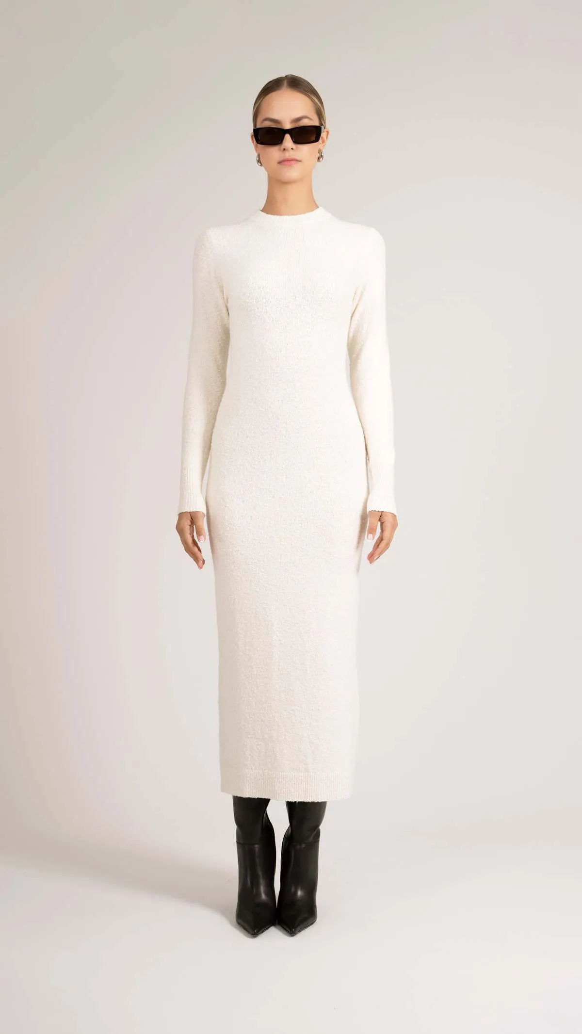 Wrapped Sweater Dress - Bone